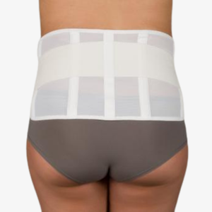 Weisser Stützgurt von Elanee für die Schwangerschaft, Rückenansicht