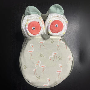 Windeltorte Sujet Eule mit Flamingos