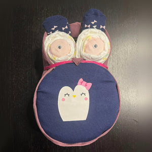 Windeltorte Sujet Eule blau mit rosa