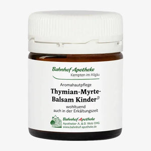 Glas Thymian-Myrte-Balsam von der Bahnhof Apotheke in Kempten