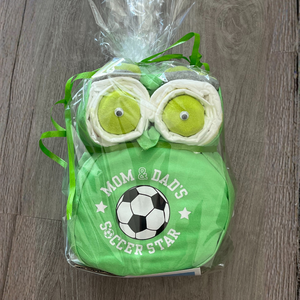 Windeltorte Sujet Eule in grün Fussball