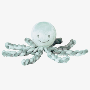 Flauschiger Plüsch-Oktopus mit Tentakeln zum fühlen in der Farbe mint