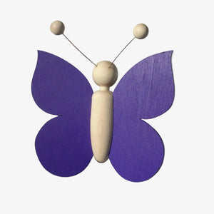 Holzschmetterling in der Farbe blau