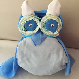 Windeltorte Sujet Eule blau